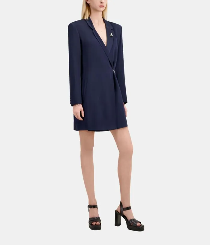 Women Dresses and Jumpsuits THE KOOPLES Short Navy Blue Dress With Chain Women Dresses and Jumpsuits THE KOOPLES Short Navy Blue Dress With Chain