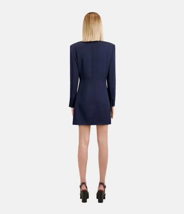 Women Dresses and Jumpsuits THE KOOPLES Short Navy Blue Dress With Chain Women Dresses and Jumpsuits THE KOOPLES Short Navy Blue Dress With Chain