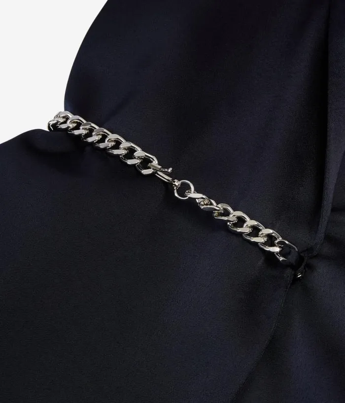 Women Dresses and Jumpsuits THE KOOPLES Short Navy Blue Dress With Chain Women Dresses and Jumpsuits THE KOOPLES Short Navy Blue Dress With Chain