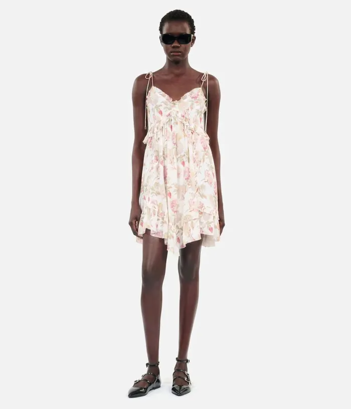 Women Dresses and Jumpsuits THE KOOPLES Short Printed Silk Dress