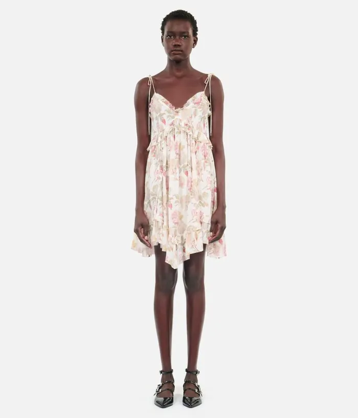 Women Dresses and Jumpsuits THE KOOPLES Short Printed Silk Dress Women Dresses and Jumpsuits THE KOOPLES Short Printed Silk Dress