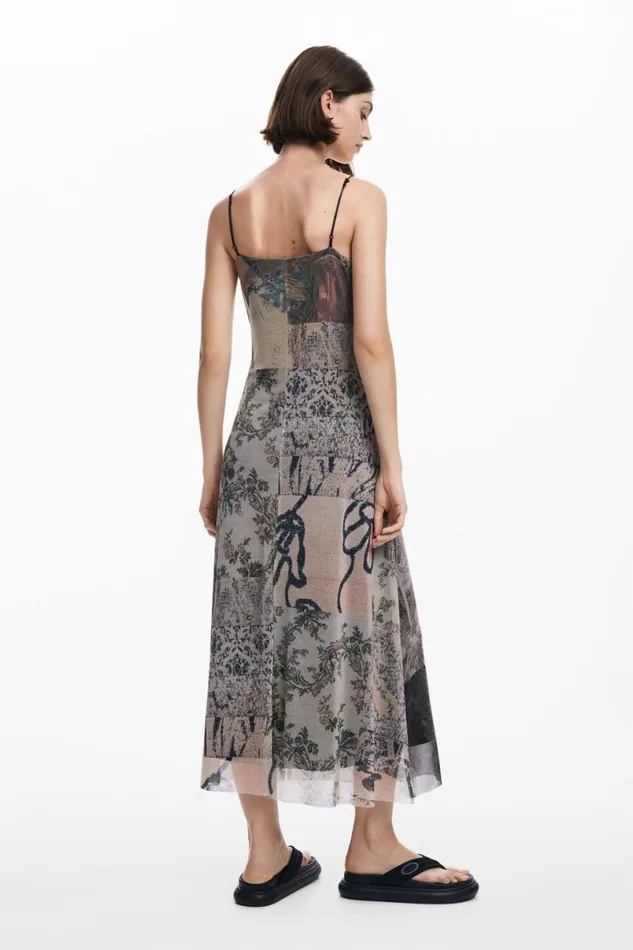 Women Dresses And Jumpsuits Desigual Printed Tulle Dress Women Dresses And Jumpsuits Desigual Printed Tulle Dress
