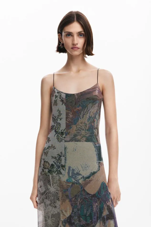 Women Dresses And Jumpsuits Desigual Printed Tulle Dress Women Dresses And Jumpsuits Desigual Printed Tulle Dress