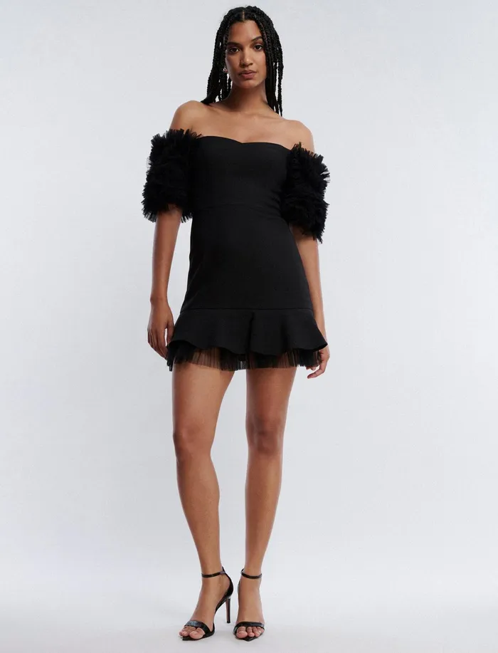 Women Dresses BCBG Black Harlowe Mini Dress Black