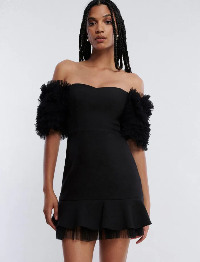 Women Dresses BCBG Black Harlowe Mini Dress Black