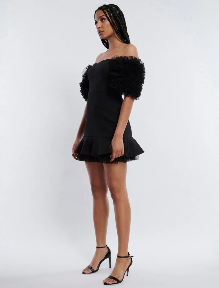 Women Dresses BCBG Black Harlowe Mini Dress Black