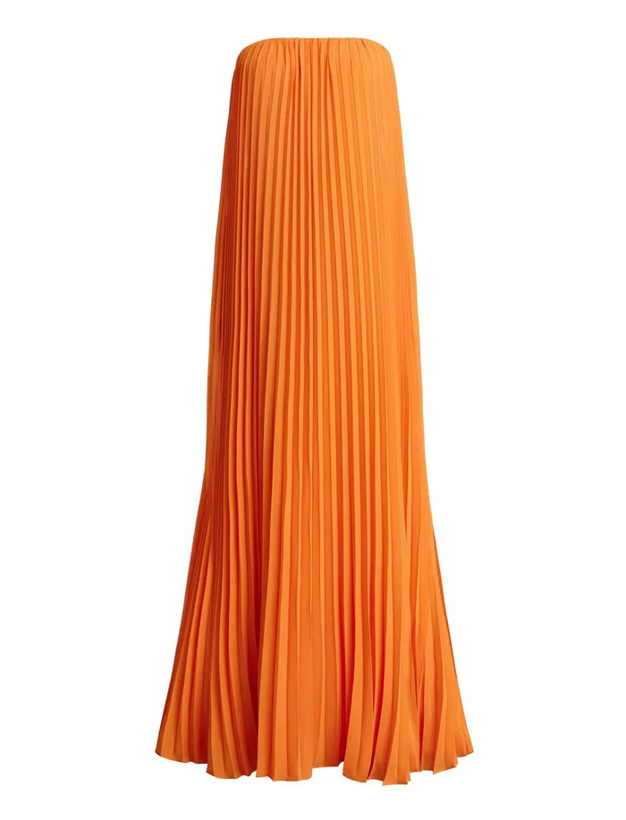 Women Dresses BCBG Cressida Strapless Gown Russet Orange