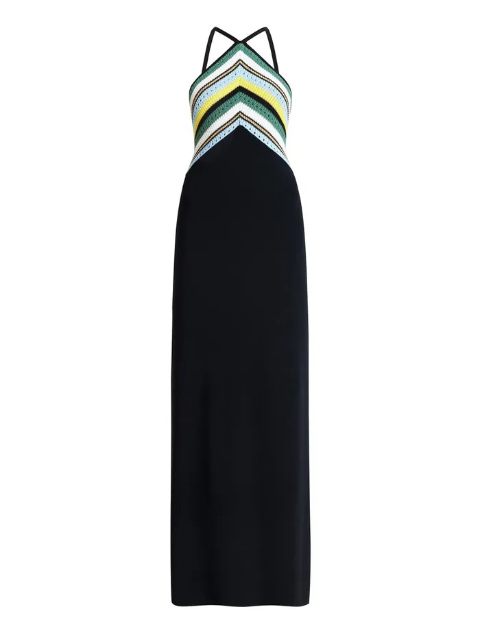 Women Dresses BCBG Fern Knit Dress Black Combo