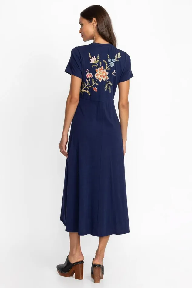 Women Dresses Johnny Was CREW NECK SWING DRESS Blue Night Women Dresses Johnny Was CREW NECK SWING DRESS Blue Night