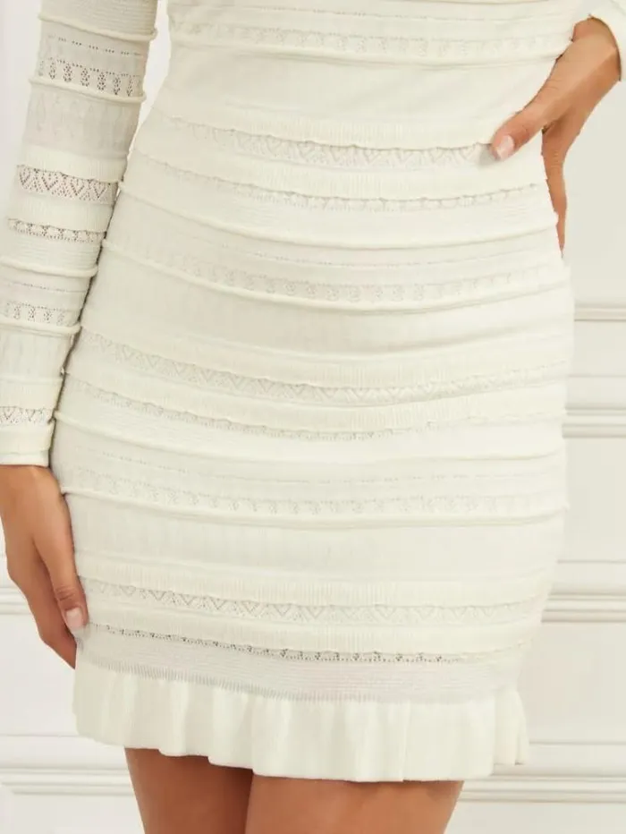 Women Dresses Marciano Beth Sweater Dress Pale Pearl Women Dresses Marciano Beth Sweater Dress Pale Pearl