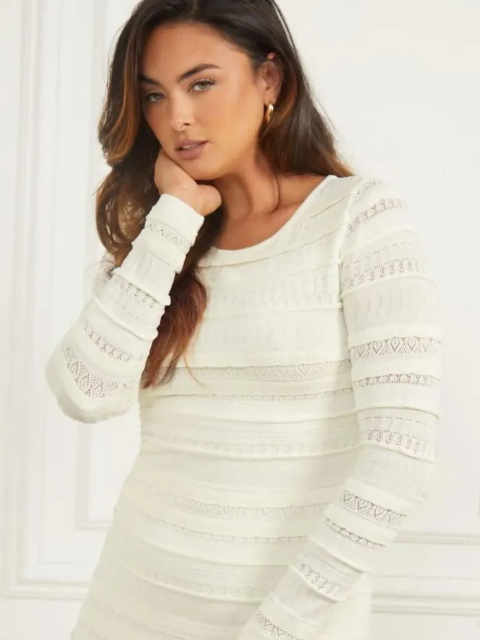 Women Dresses Marciano Beth Sweater Dress Pale Pearl Women Dresses Marciano Beth Sweater Dress Pale Pearl