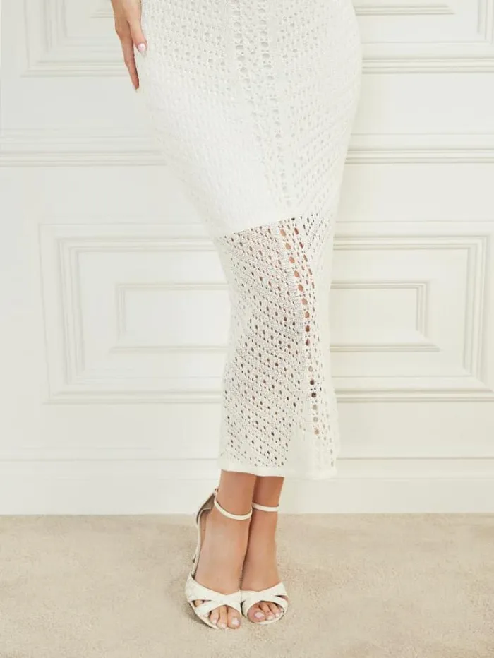 Women Dresses Marciano Meline Halter Sweater Dress Pale Pearl Women Dresses Marciano Meline Halter Sweater Dress Pale Pearl