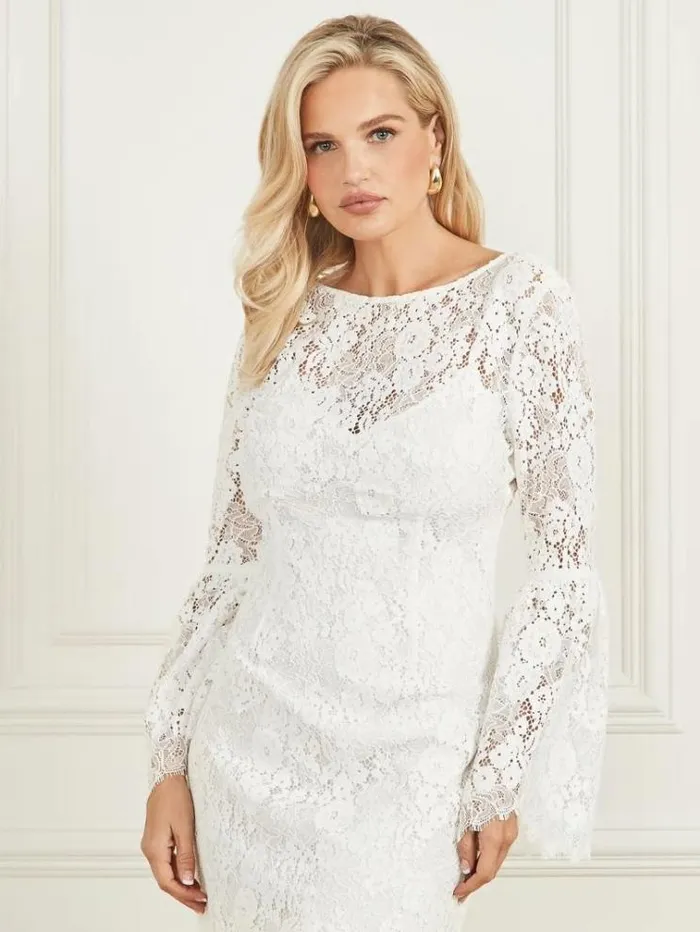 Women Dresses Marciano Saffron Lace Dress Pale Pearl Women Dresses Marciano Saffron Lace Dress Pale Pearl