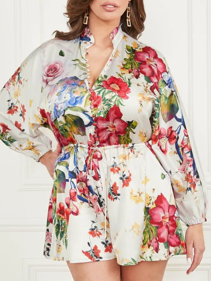 Women Dresses Marciano Vivienne Printed Romper Glorious Garden Ao Women Dresses Marciano Vivienne Printed Romper Glorious Garden Ao