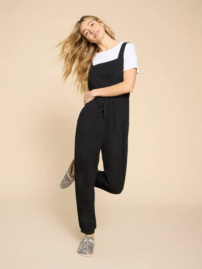 Women DRESSES White Stuff Daphne Jersey Dungaree Pure Black