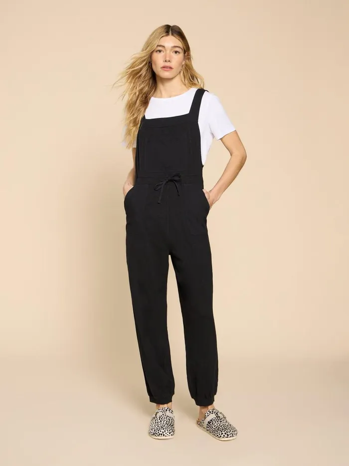 Women DRESSES White Stuff Daphne Jersey Dungaree Pure Black Women DRESSES White Stuff Daphne Jersey Dungaree Pure Black