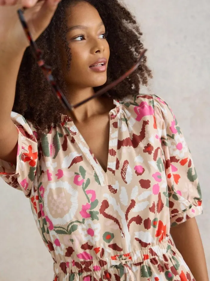 Women DRESSES White Stuff Elle Tiered Dress Natural Print