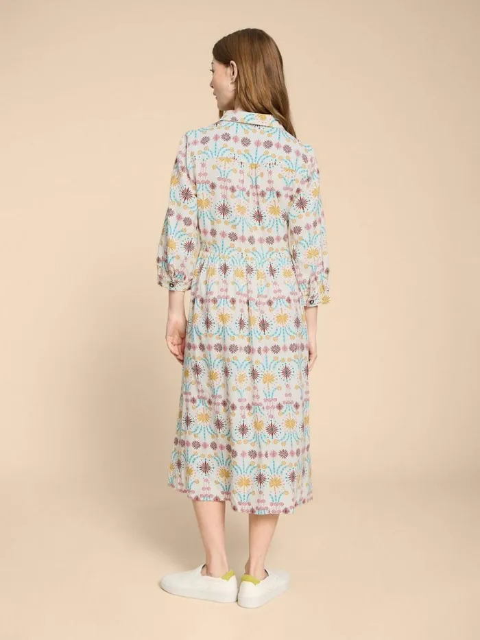 Women DRESSES White Stuff Hayden Linen Blend Shirt Dress Natural Print Women DRESSES White Stuff Hayden Linen Blend Shirt Dress Natural Print