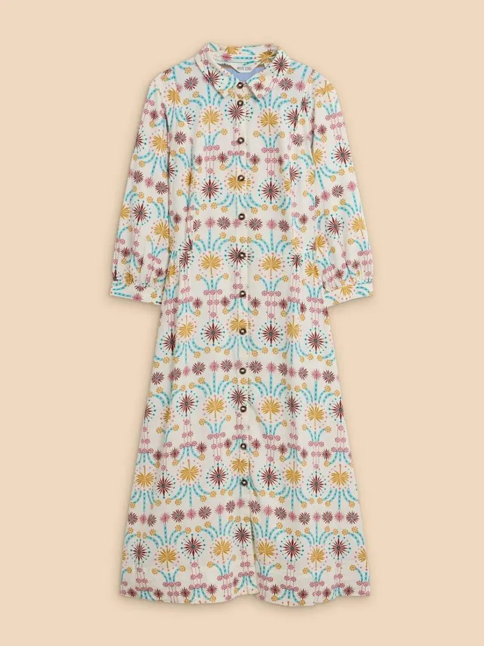 Women DRESSES White Stuff Hayden Linen Blend Shirt Dress Natural Print Women DRESSES White Stuff Hayden Linen Blend Shirt Dress Natural Print