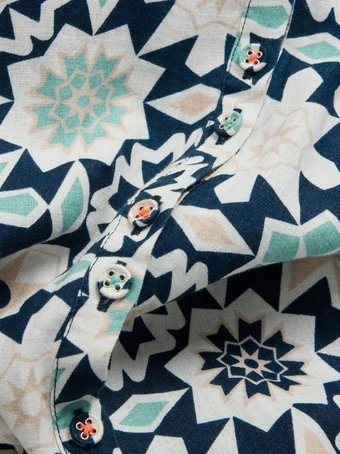 Women DRESSES White Stuff Ivy Linen V Neck Midi Dress Blue Print Women DRESSES White Stuff Ivy Linen V Neck Midi Dress Blue Print