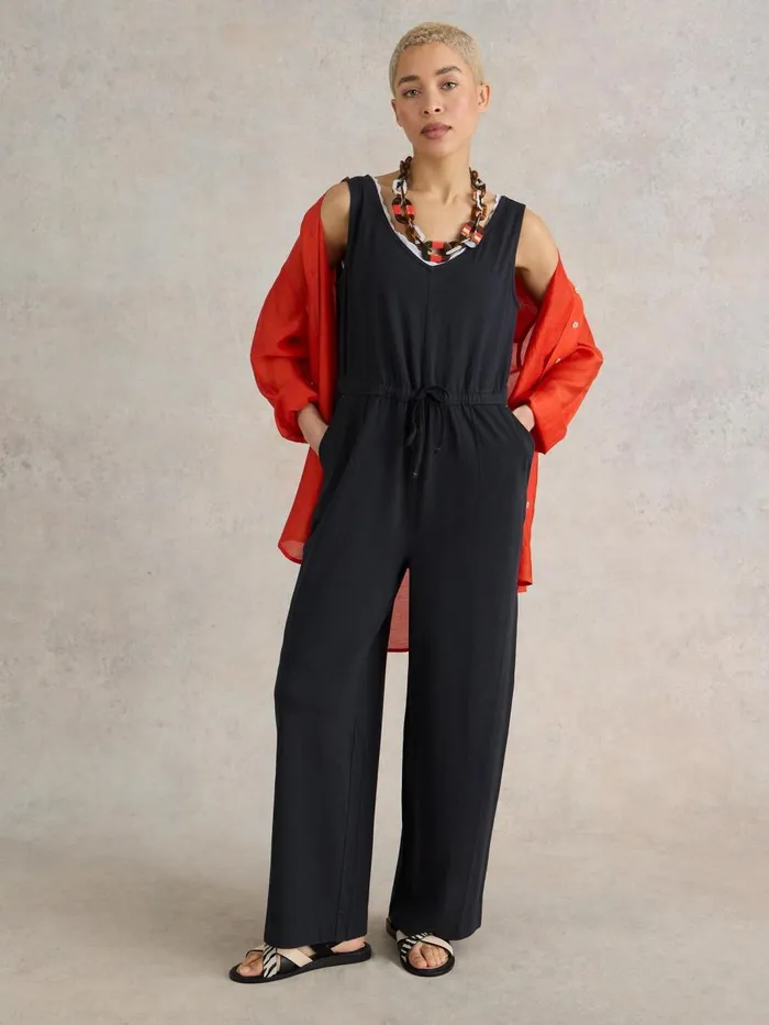 Women DRESSES White Stuff Jasmine Jersey Jumpsuit Charcoal Grey Women DRESSES White Stuff Jasmine Jersey Jumpsuit Charcoal Grey
