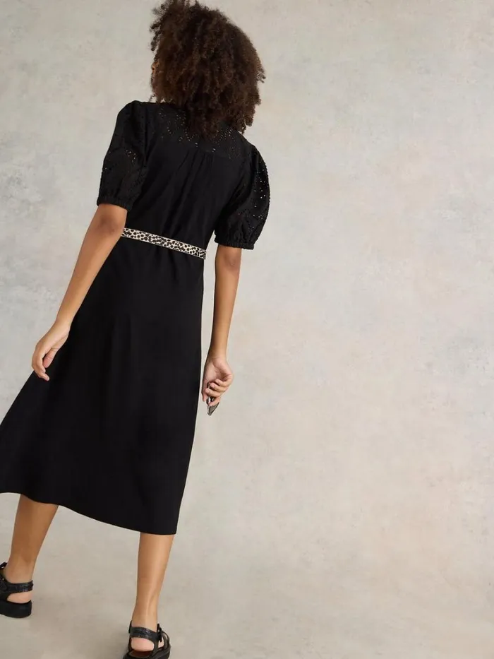 Women DRESSES White Stuff Rua Broderie Shirt Dress Pure Black Women DRESSES White Stuff Rua Broderie Shirt Dress Pure Black