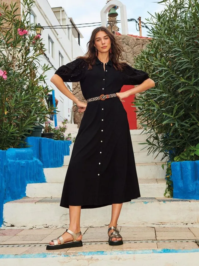 Women DRESSES White Stuff Rua Broderie Shirt Dress Pure Black Women DRESSES White Stuff Rua Broderie Shirt Dress Pure Black