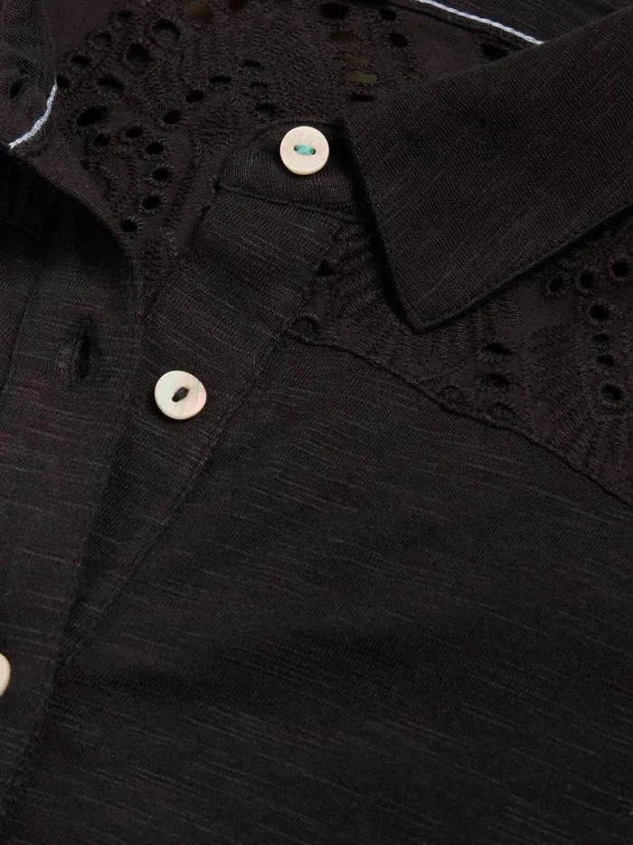 Women DRESSES White Stuff Rua Broderie Shirt Dress Pure Black Women DRESSES White Stuff Rua Broderie Shirt Dress Pure Black