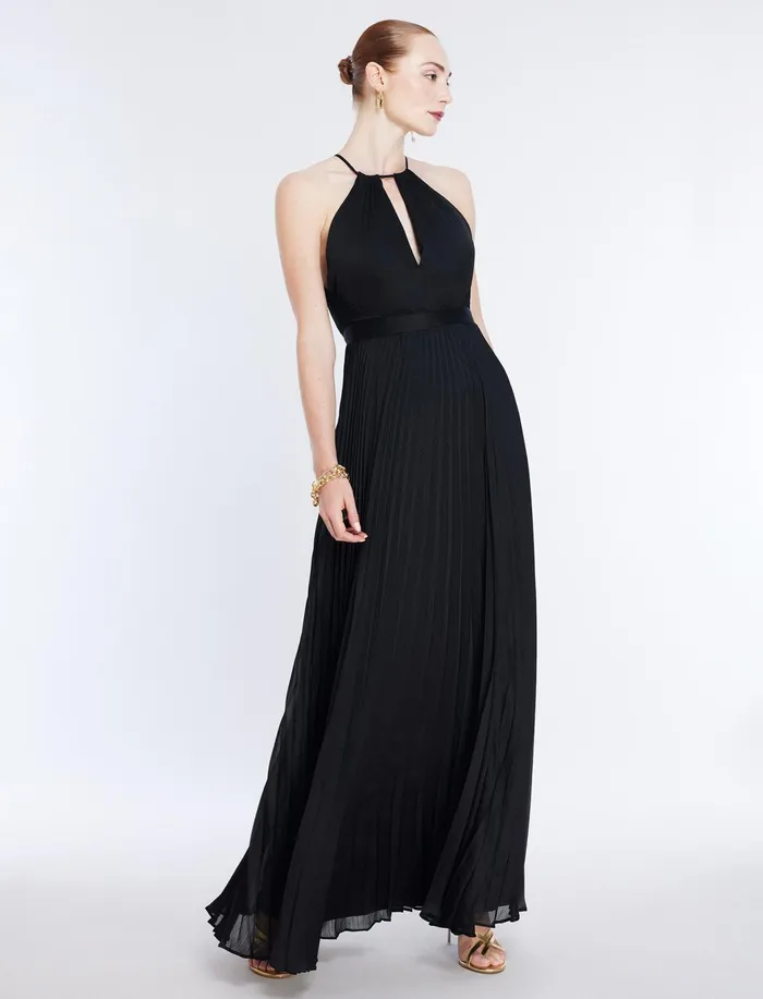 Women Evening Dresses and Gowns BCBG Primrose Pleated Gown Black