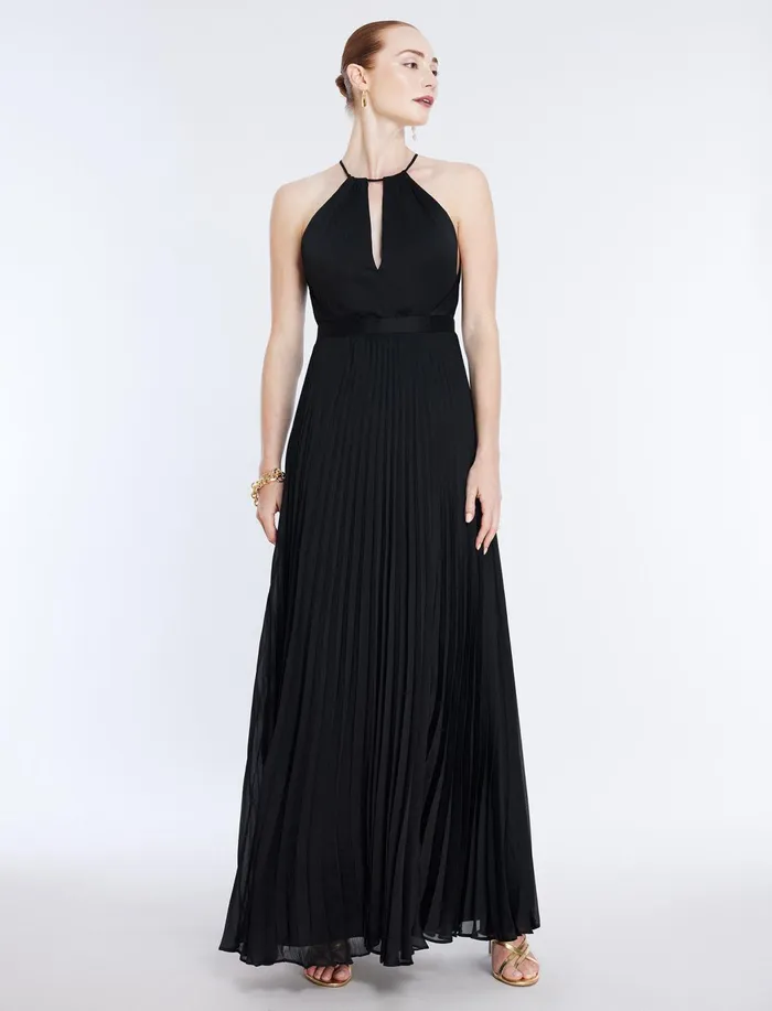 Women Evening Dresses and Gowns BCBG Primrose Pleated Gown Black