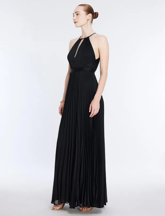 Women Evening Dresses and Gowns BCBG Primrose Pleated Gown Black