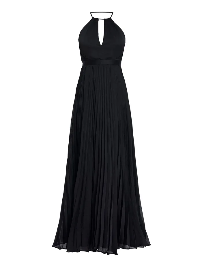 Women Evening Dresses and Gowns BCBG Primrose Pleated Gown Black