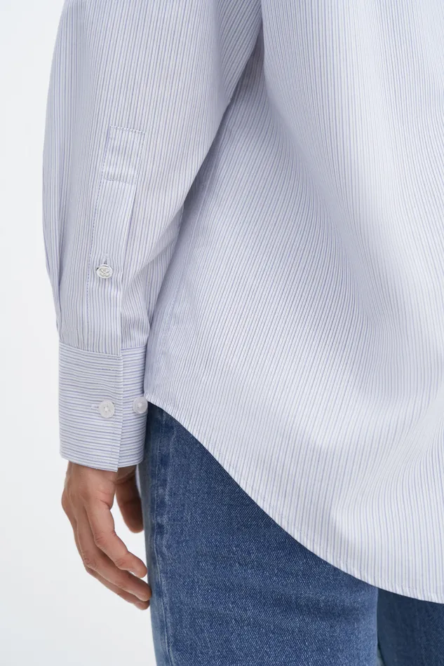 Women filippak Cotton Stripe Shirt Soft BlueWhite Shirts and Blouses Women filippak Cotton Stripe Shirt Soft BlueWhite Shirts and Blouses
