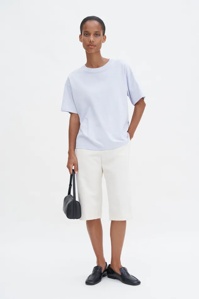 Women filippak Loose Fit Tee Mist Blue Tops and TShirts