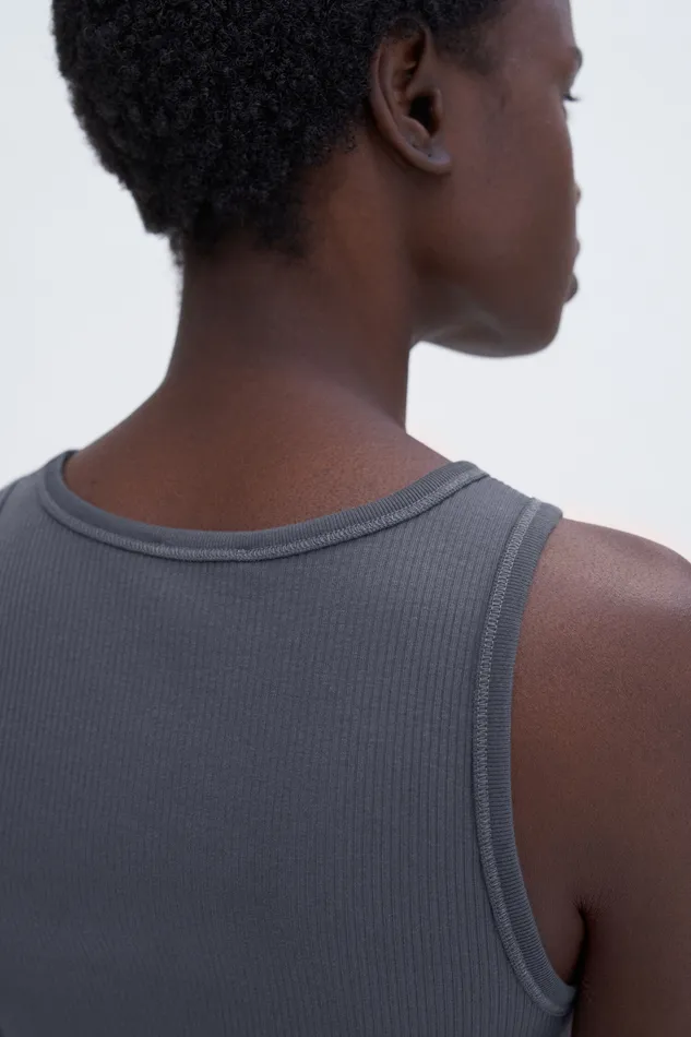 Women Fine Rib Tank Charcoal Grey Tops and TShirts filippak Women Fine Rib Tank Charcoal Grey Tops and TShirts filippak