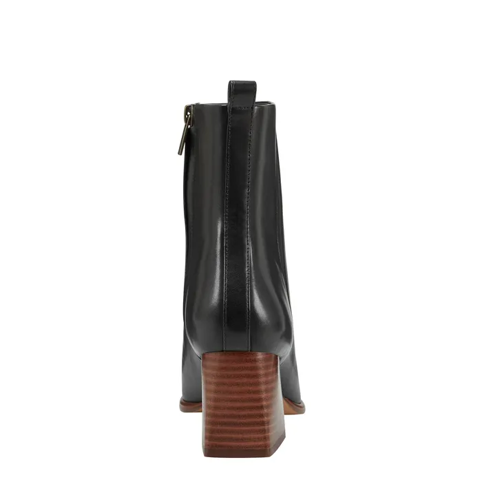 Women Floria Square Toe Bootie Black Leather Booties Marc Fisher