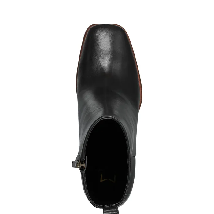 Women Floria Square Toe Bootie Black Leather Booties Marc Fisher