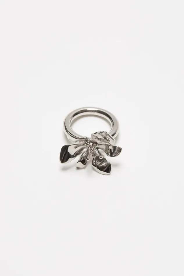 Women Flower Ring Silvertransparent Acne Studios Jewellery