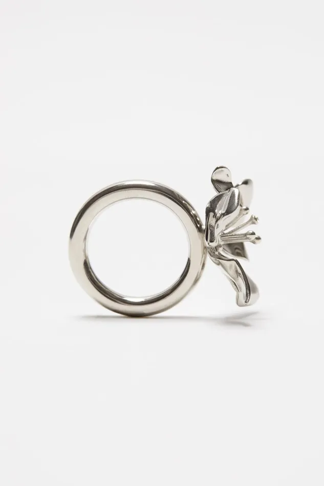 Women Flower Ring Silvertransparent Acne Studios Jewellery