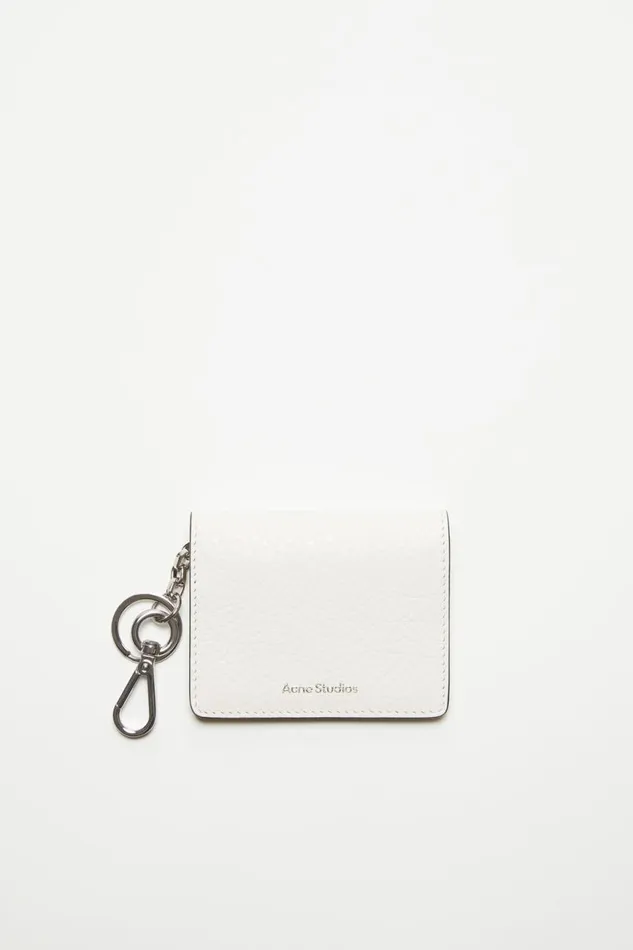 Women Folded Leather Wallet White Acne Studios Small Leather Goods