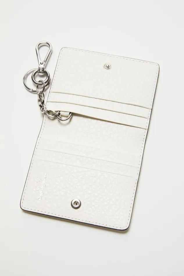 Women Folded Leather Wallet White Acne Studios Small Leather Goods