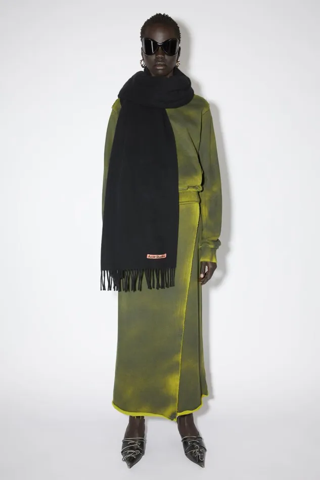 Women Fringe Wool Scarf 8211 Oversized Black Acne Studios Scarves