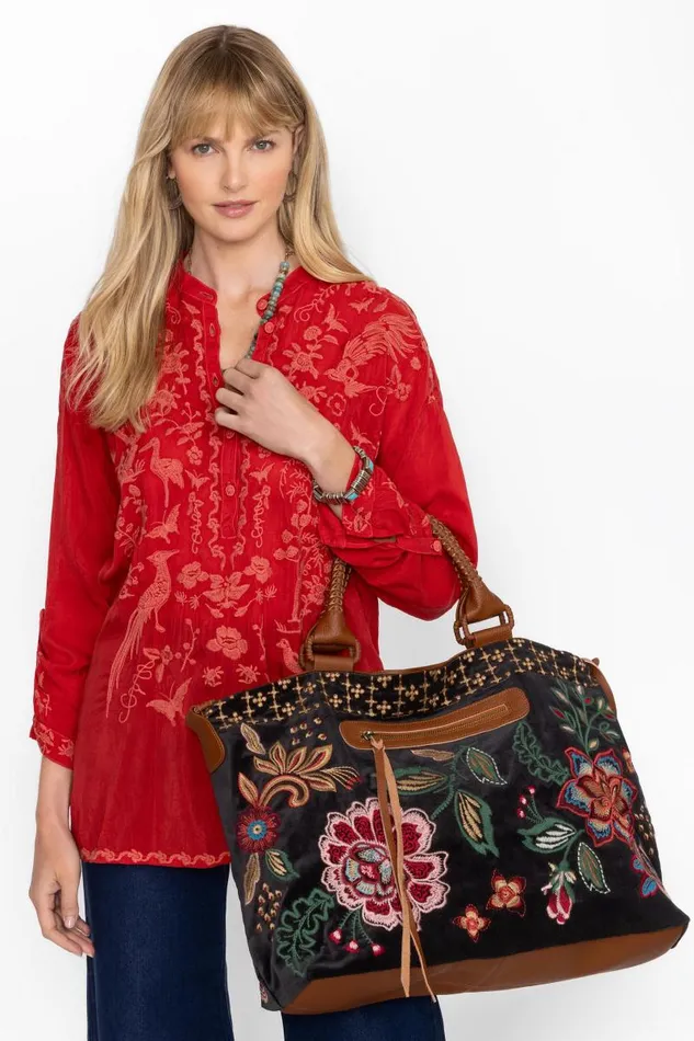 Women Handbags Johnny Was MESSINE OVERNIGHT BAG Black Women Handbags Johnny Was MESSINE OVERNIGHT BAG Black