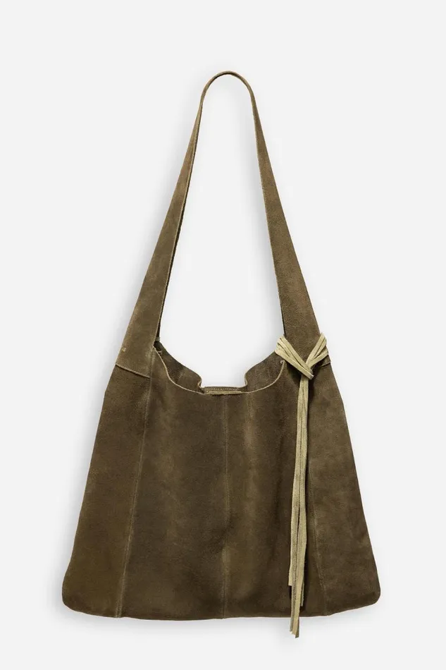 Women Handbags Johnny Was WHIPSTITCH ITALIAN SUEDE HOBO BAG Reef