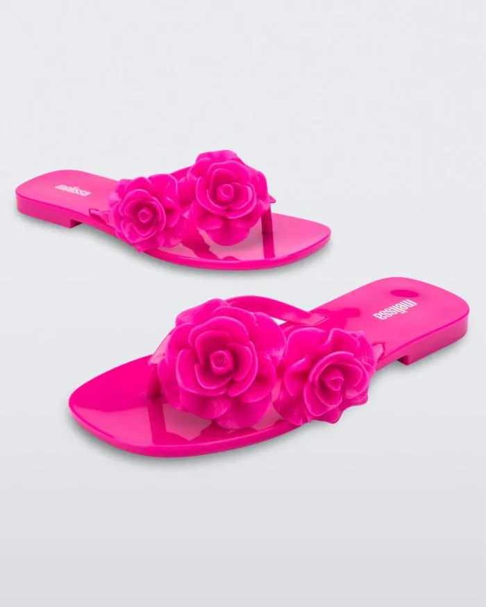 Women Harmomic Squared Garden Pink Melissa Flip Flops