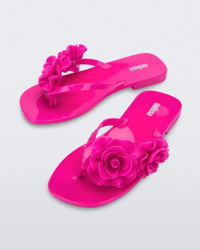 Women Harmomic Squared Garden Pink Melissa Flip Flops