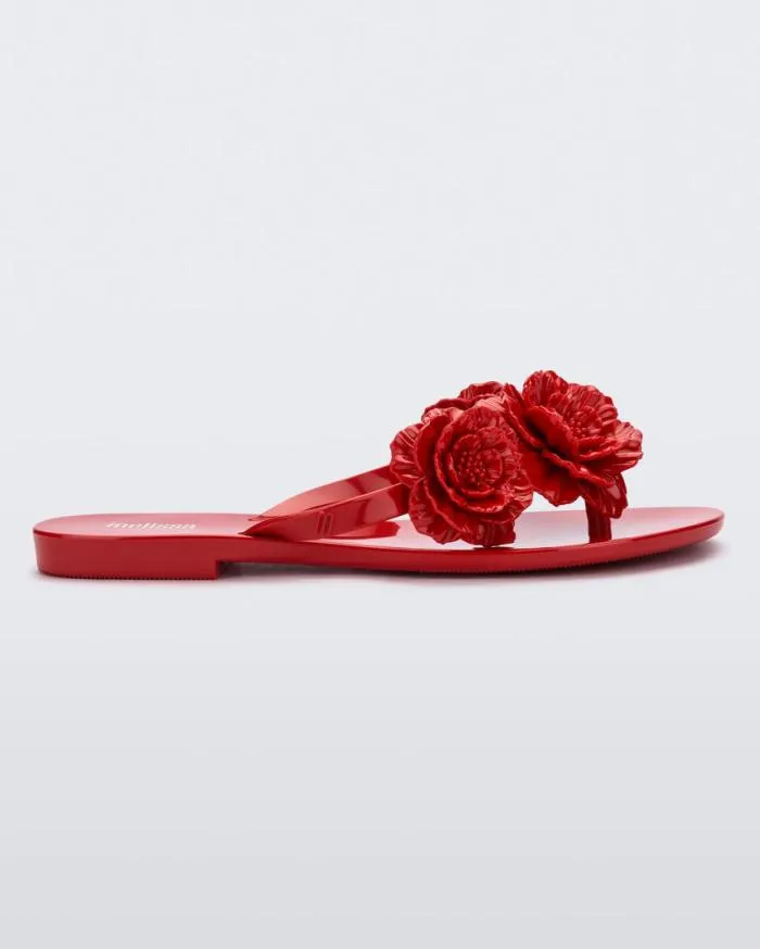 Women Harmonic Springtime Red Melissa Flip Flops