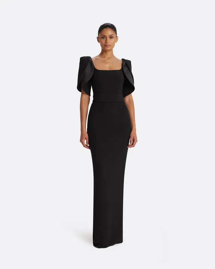 Women Icons Safiyaa Dara Black Long Dress Black