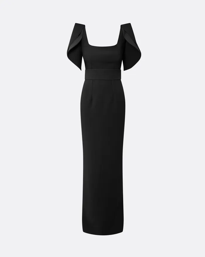 Women Icons Safiyaa Dara Black Long Dress Black