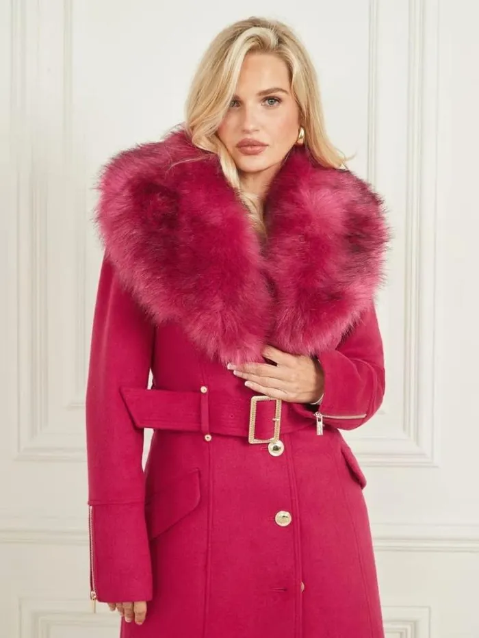 Women Jackets Marciano Alice WoolBlend Coat Viva Pink